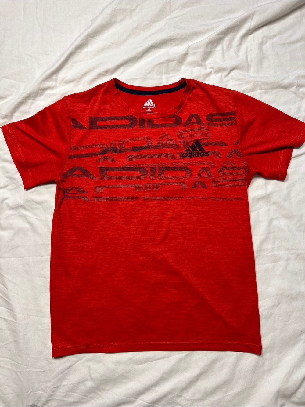 adidas Red Short Sleeve Graphic Logo Tee